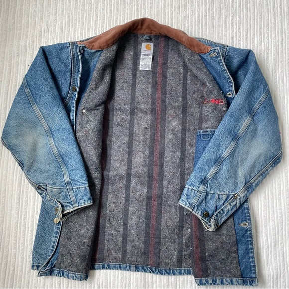 Vintage Carharrt C59 Duck Canvas Denim Chore Coat - Picture 4 of 10